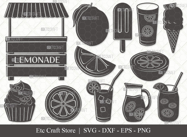 Lemonade Silhouette SVG, Lemon Svg, Summer Svg, Icecream Svg, Lemon Layered Svg, Lemon Juice Svg, Lemon Slice Svg, Local Lemonade Svg, Lemonade Svg Bundle SVG ETC Craft 
