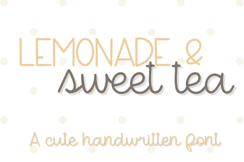 Lemonade & Sweet Tea, Cute Handwritten Font Font Designing Digitals 