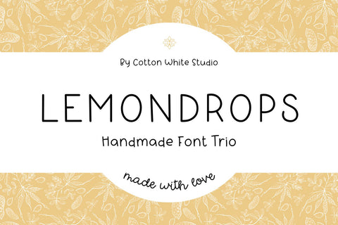 Lemondrop Font Trio Font Cotton White Studio 