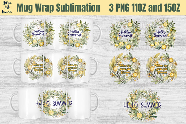 Lemons Mug Sublimation 11OZ and 15OZ Sublimation Helga Art 