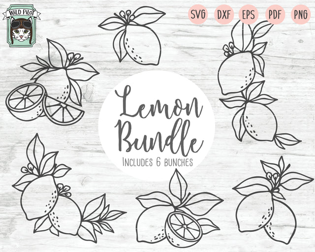 Lemons SVG Cut File, Lemon Border SVG File, Summer SVG, Lemonade Stand SVG, Lemon Bundle SVG SVG Wild Pilot 