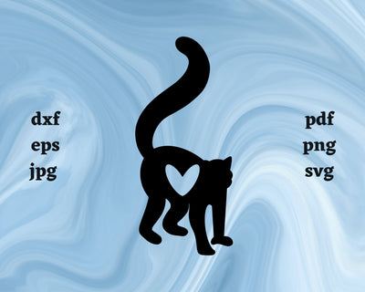 Lemur Heart SVG Cut File SVG Northern Light SVG 