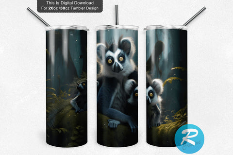 Lemurs 20 oz / 30 oz Tumbler PNG Sublimation Regulrcrative 