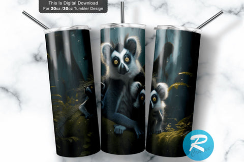 Lemurs 20 oz / 30 oz Tumbler PNG Sublimation Regulrcrative 