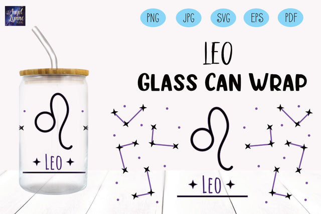 Leo Glass Wrap | Leo Libbey Glass Wrap SVG Angel Lynne Designs 