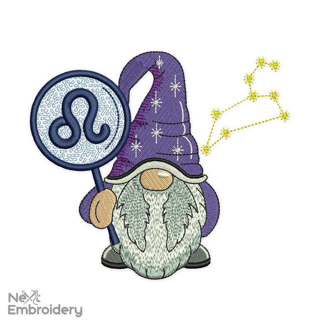 Leo Gnome Embroidery Design Embroidery/Applique DESIGNS NextEmbroidery 