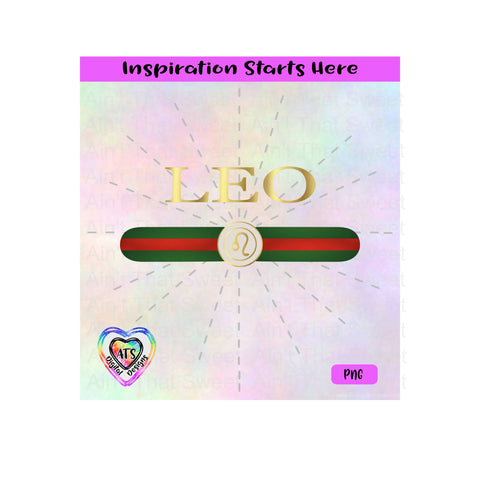 Leo | Horoscope | Red and Green Stripes - Transparent PNG SVG DXF - Silhouette, Cricut, ScanNCut SVG Aint That Sweet 