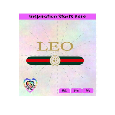 Leo | Horoscope | Red and Green Stripes - Transparent PNG SVG DXF - Silhouette, Cricut, ScanNCut SVG Aint That Sweet 