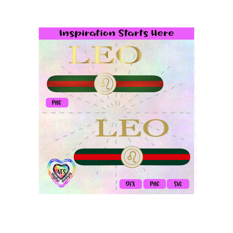 Leo | Horoscope | Red and Green Stripes - Transparent PNG SVG DXF - Silhouette, Cricut, ScanNCut SVG Aint That Sweet 