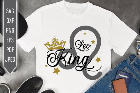 Leo King Svg. Zodiac Sign Svg. Horoscope Svg. Leo Sign Svg. Leo Shirt. August Svg. Leo Birthday Svg. Cricut, Silhouette, dxf, eps, png, pdf SVG Mint And Beer Creations 