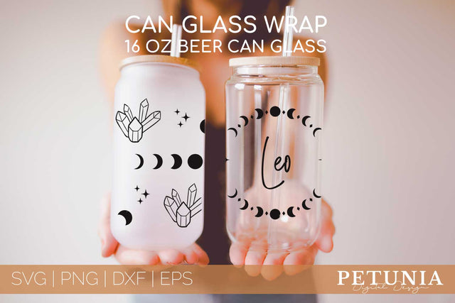Leo Zodiac Can Glass Wrap SVG | Beer Can Glass Wrap SVG SVG Petunia Digital Design 