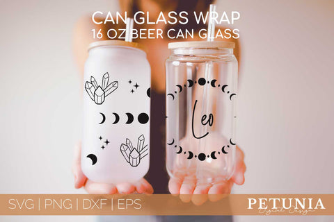 Leo Zodiac Can Glass Wrap SVG | Beer Can Glass Wrap SVG SVG Petunia Digital Design 