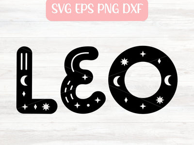 Leo Zodiac Sign SVG File for Cricut or Silhouette, Horoscope Sublimation PNG, Digital Download Commercial Use SVG Apple Grove Designs 