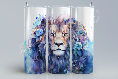 Leo Zodiac tumbler wrap sublimation PNG, Astrology Sign, Constellations, 20 oz Skinny Tumbler Sublimation Design, Watercolor, Digital File Sublimation Syre Digital Creations 