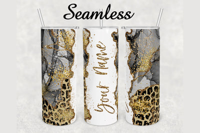 Leopard Alcohol Ink Marble Tumbler sublimation design 20 oz skinny tumbler wrap Sublimation BambinaCreations 