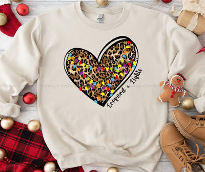 Leopard and Lights PNG, Leopard Christmas png Sublimation ToriDesigns 