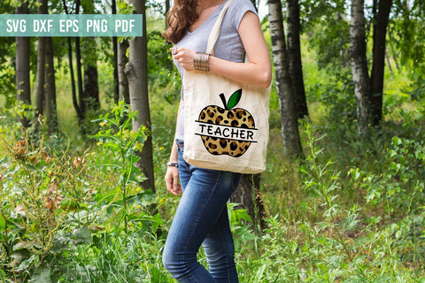 Leopard apple SVG | Teacher SVG| Teacher split monogram SVG SVG Irina Ostapenko 