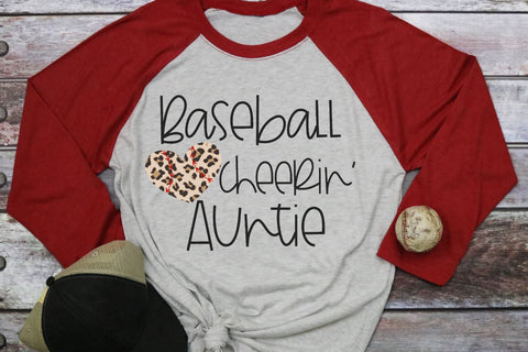 Leopard Baseball Cheerin' Auntie SVG Morgan Day Designs 