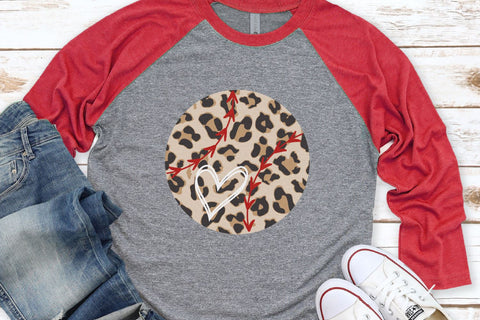 Leopard Baseball With Heart SVG Morgan Day Designs 