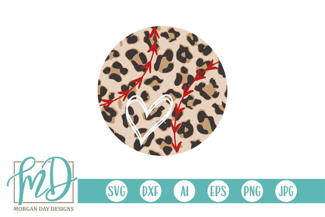 Leopard Baseball With Heart SVG Morgan Day Designs 