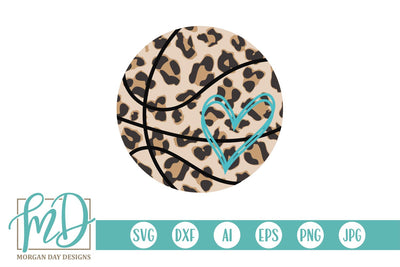 Leopard Basketball With Heart SVG Morgan Day Designs 