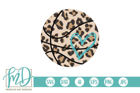 Leopard Basketball With Heart SVG Morgan Day Designs 