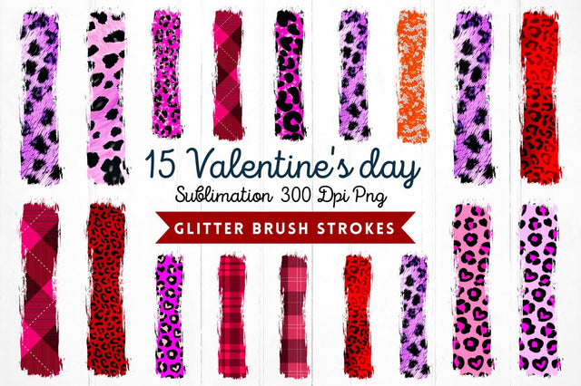 Leopard Brush Strokes Valentine's Day texture Sublimation Bundle Sublimation Regulrcrative 