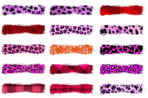 Leopard Brush Strokes Valentine's Day texture Sublimation Bundle Sublimation Regulrcrative 