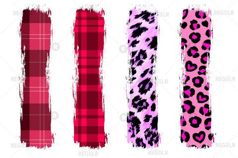 Leopard Brush Strokes Valentine's Day texture Sublimation Bundle Sublimation Regulrcrative 