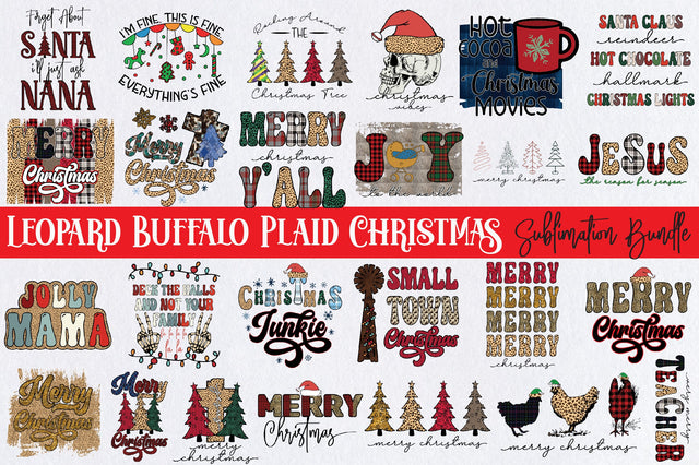 Leopard Buffalo Plaid Christmas Bundle Sublimation Jagonath Roy 