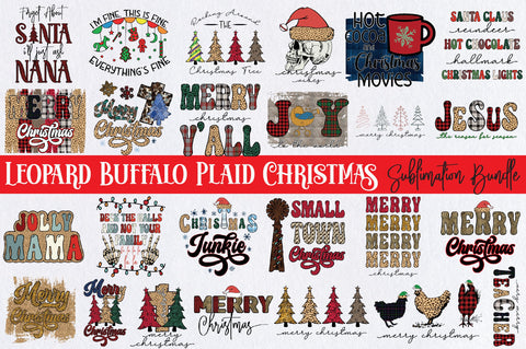 Leopard Buffalo Plaid Christmas Bundle Sublimation Jagonath Roy 