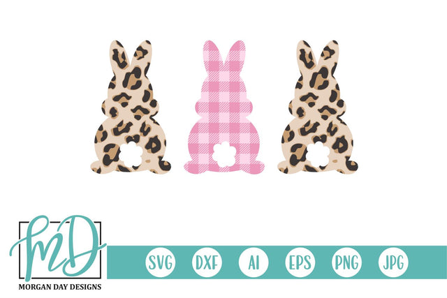 Leopard Buffalo Plaid Easter Bunny SVG Morgan Day Designs 