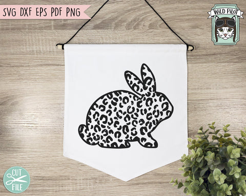Leopard Bunny SVG File, Easter SVG File, Leopard Rabbit Floral Cut File, Bunny Flowers SVG, Spring SVG SVG Wild Pilot 