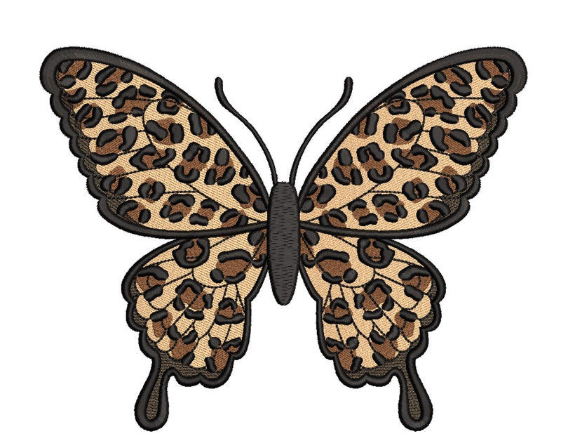 Leopard Butterfly Embroidery Design, 3 sizes Embroidery/Applique DESIGNS Nino Nadaraia 
