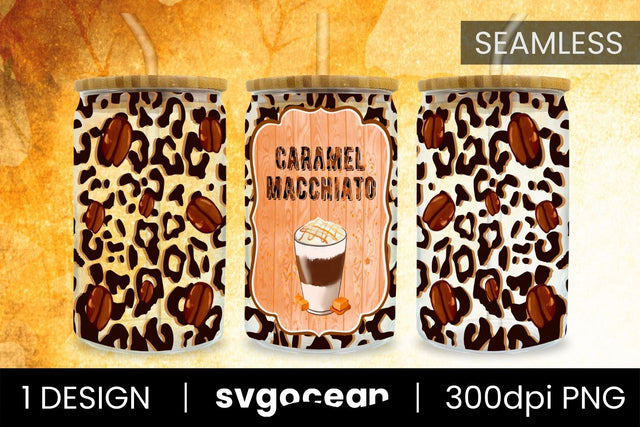 Leopard Can Glass Sublimation | PNG | 16 Oz Libbey Glass Sublimation SvgOcean 