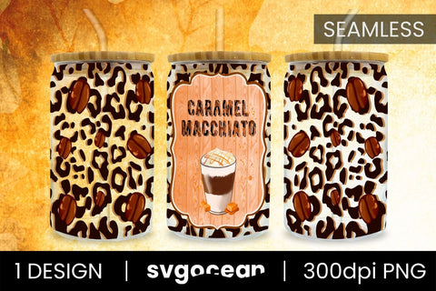 Leopard Can Glass Sublimation | PNG | 16 Oz Libbey Glass Sublimation SvgOcean 