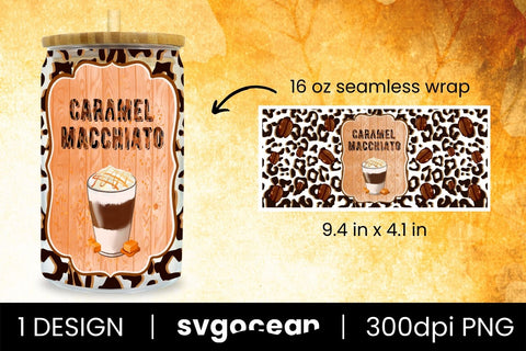 Leopard Can Glass Sublimation | PNG | 16 Oz Libbey Glass Sublimation SvgOcean 