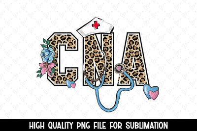 Leopard Certified Nursing Assistant Sublimation Design Sublimation BijouBay 