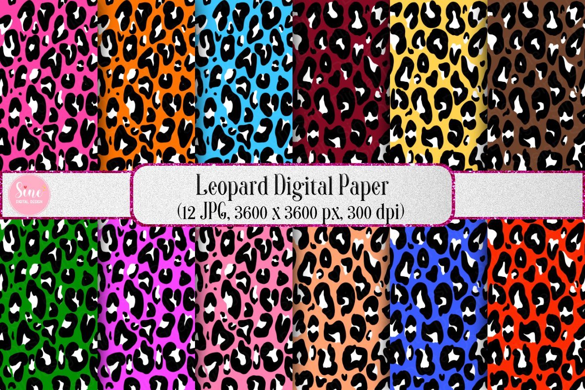 Leopard Pattern Digital Paper 12 X 12 Wallpaper 300dpi 