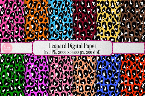 Leopard Cheetah Digital Papers Background Pack Digital Pattern SineDigitalDesign 