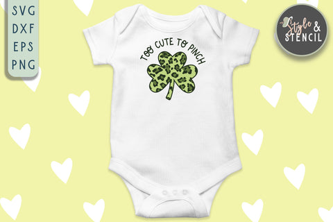 Leopard Clover SVG - St Patricks Day - Shamrock SVG Style and Stencil 