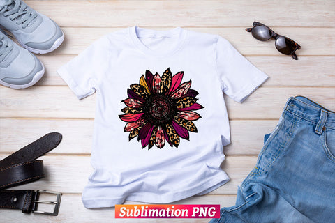 Leopard Colorful Bright Sunflower T shirt Design Png Sublimation Printable Files Sublimation DesignDestine 