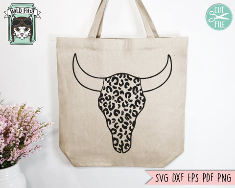 Leopard Cow Skull SVG, Cow Skull SVG File, Leopard Cow Skull Cut File, Bull SVG, Native American Indian SVG, Tribal SVG, Southwest SVG, Boho SVG, Skull SVG SVG Wild Pilot 