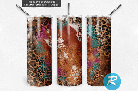 Leopard Cowhide Glitter 20 oz / 30 oz Tumbler PNG Sublimation Regulrcrative 