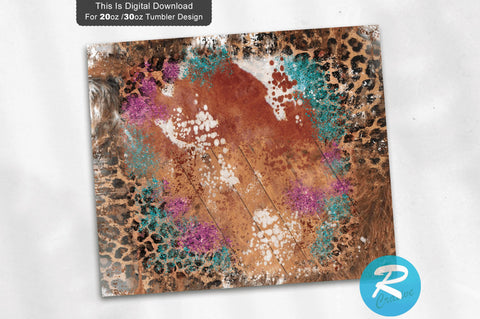 Leopard Cowhide Glitter 20 oz / 30 oz Tumbler PNG Sublimation Regulrcrative 
