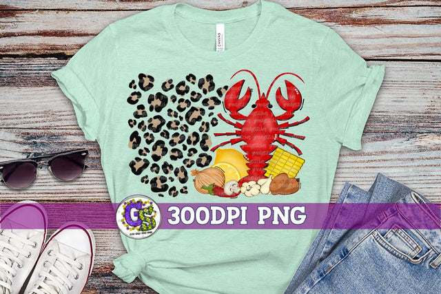 Leopard & Crawfish PNG for Sublimation Sublimation Greedy Stitches 
