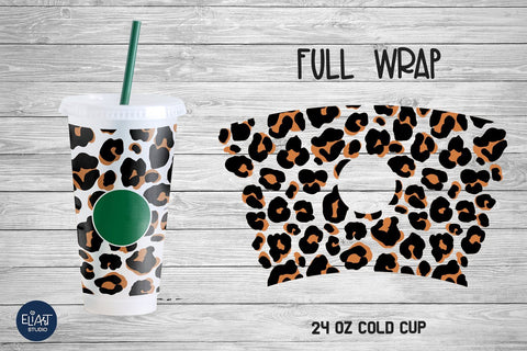 Leopard Cup Wrap SVG, Cup Wrap SVG, Cheetah Print SVG. SVG Elinorka 