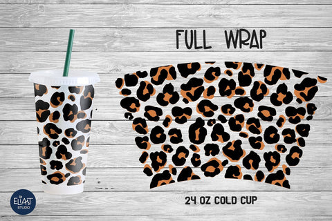 Leopard Cup Wrap SVG, Cup Wrap SVG, Cheetah Print SVG. SVG Elinorka 