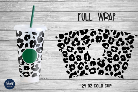 Leopard Cup Wrap SVG, Cup Wrap SVG, Cheetah Print SVG. SVG Elinorka 