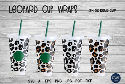 Leopard Cup Wrap SVG, Cup Wrap SVG, Cheetah Print SVG. SVG Elinorka 